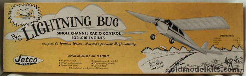 Jetco RC Lightning Bug for .010 Engines 27 inch Wingspan by William Winter, RC-2-350 plastic model kit
